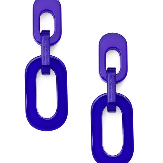 RESIN CABLE CHAIN DROP EARRING - 2 COLORS