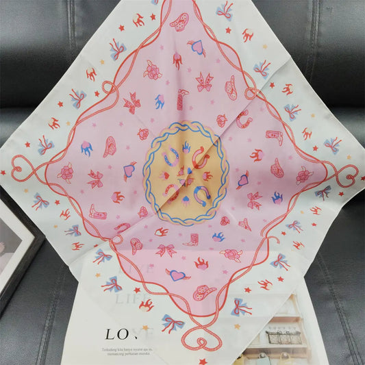 PINK SATIN SCARF - 2 PATTERNS