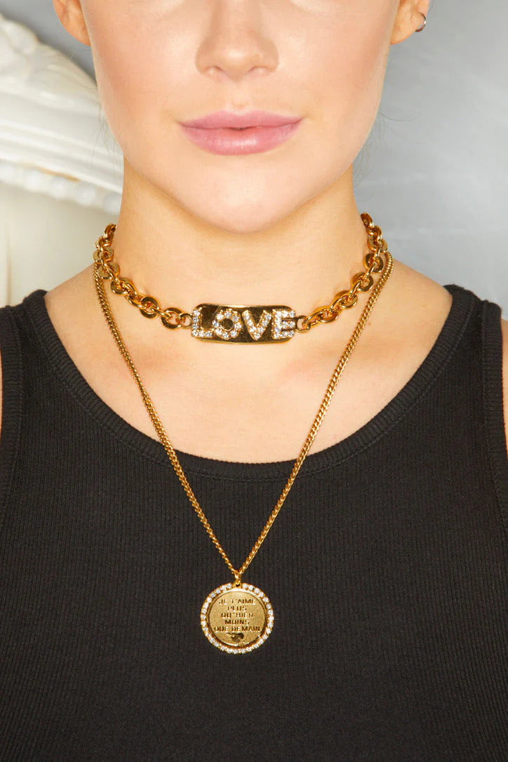 LOVE ID NECKLACE IN GOLD BY TOVA