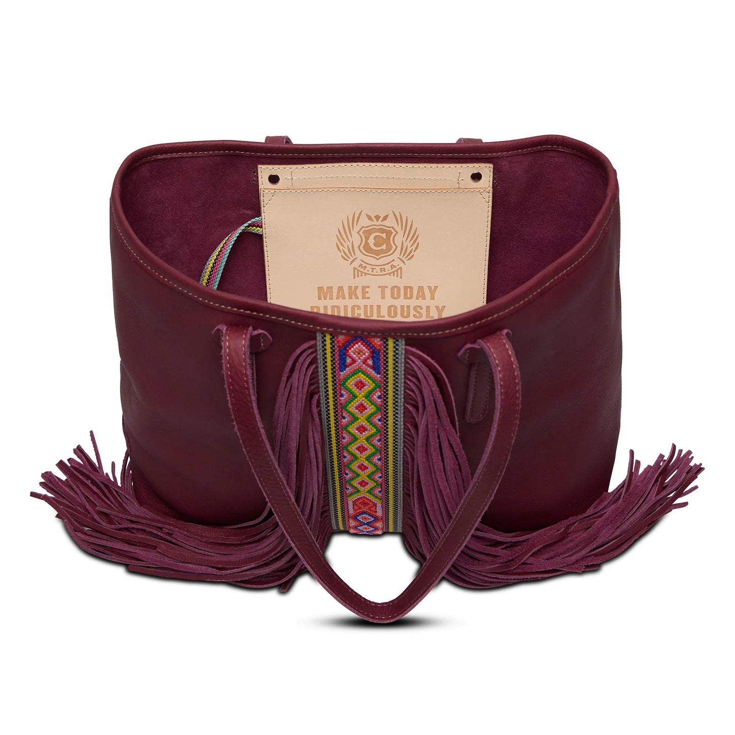 PLUM BREEZY FRINGE PURSE BY CONSUELA