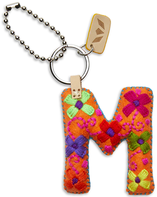 ORANGE FELT INITIAL CHARM BY CONSUELA