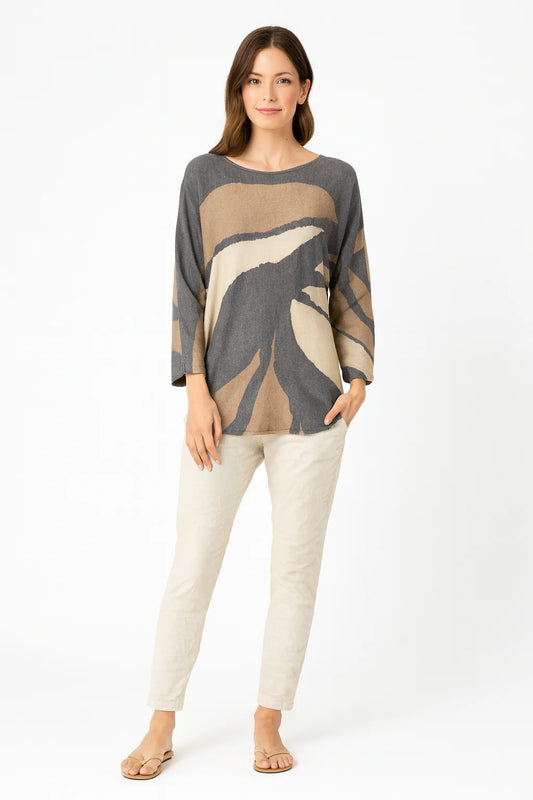 SOLID STRETCH PANTS IN BEIGE