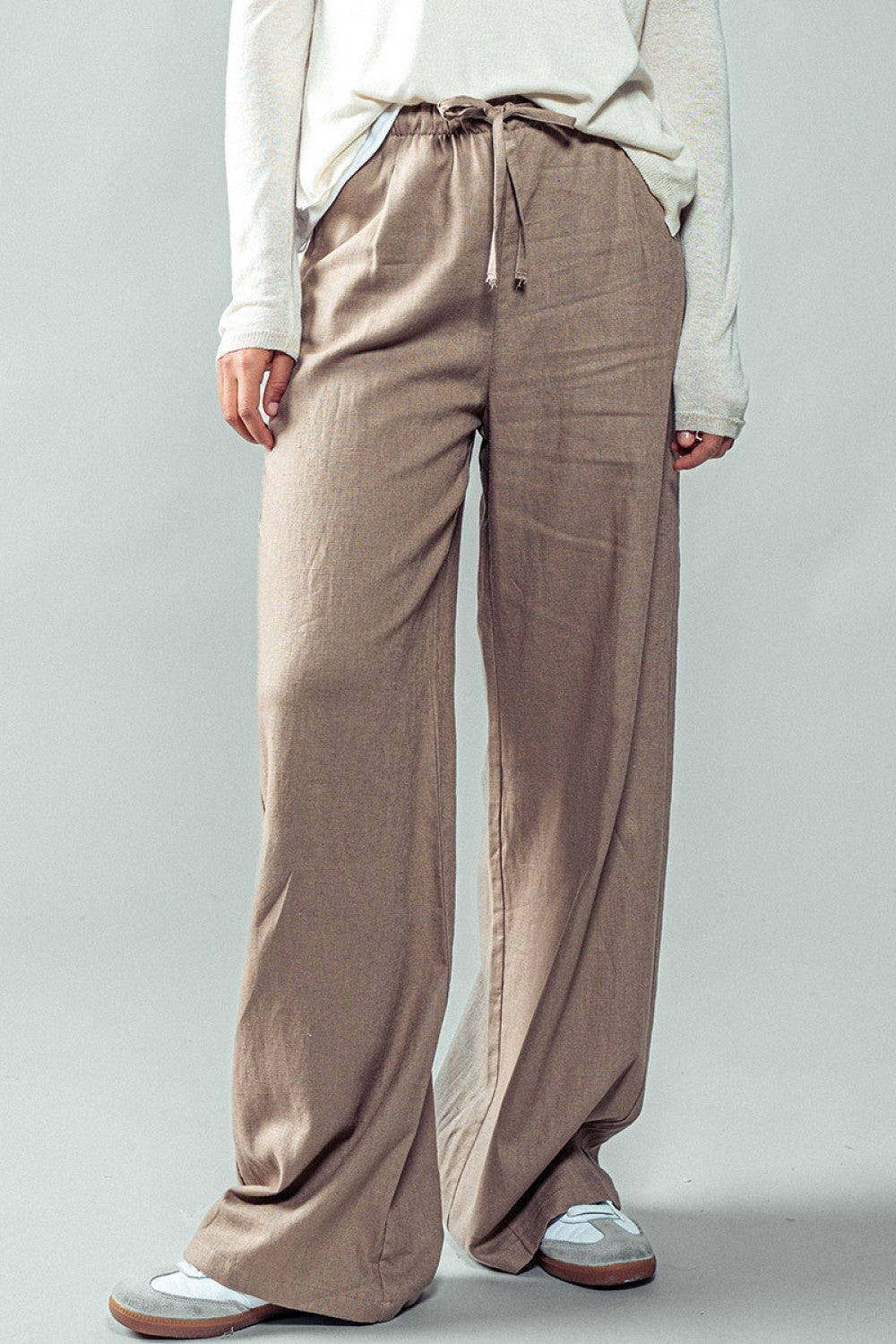 LINEN DRAWSTRING PANTS