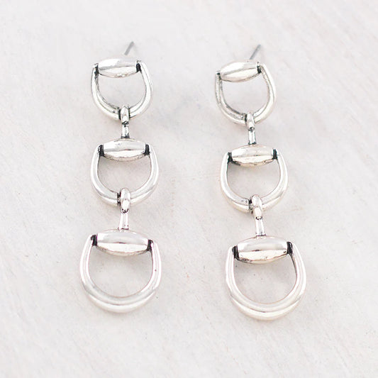 SILVER TRENDY HORSEBIT EARRINGS