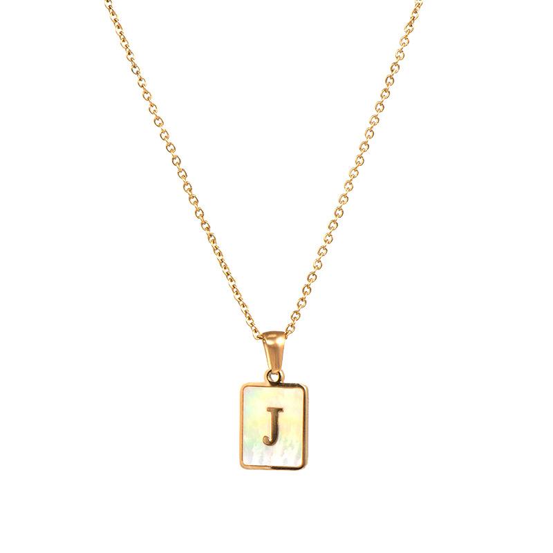 SQUARE INITIAL GOLD NECKLACES