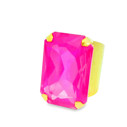 MINI SOLEIL RING IN ELECTRIC PINK BY TOVA