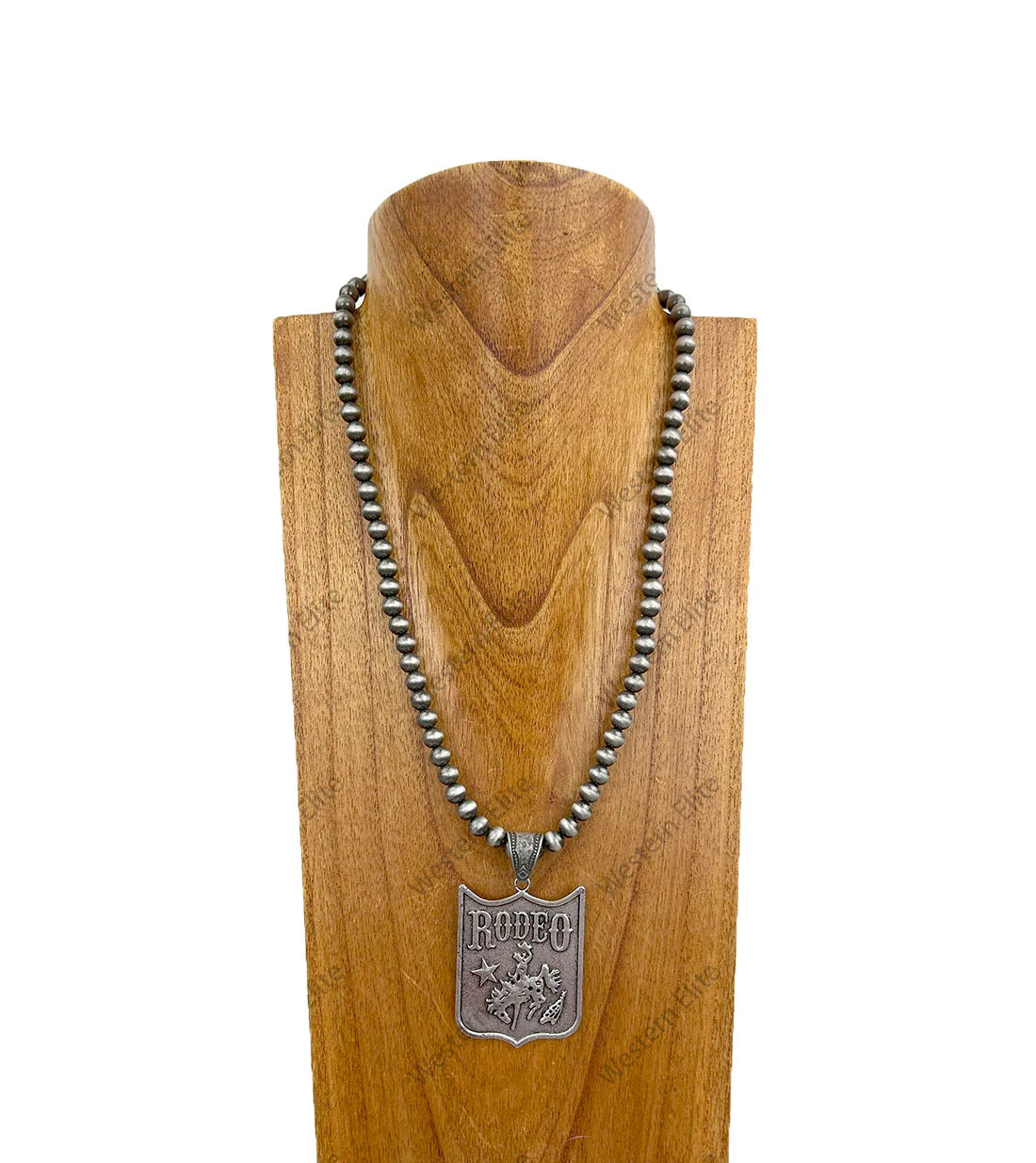 NAVAJO BEADS WITH RODEO PENDANT