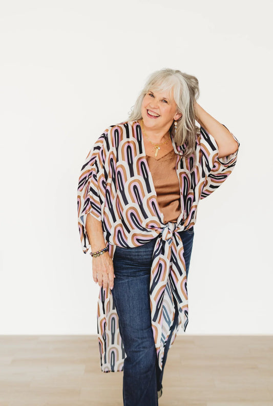 WINTON AND WAITS DECO SCALLOPS KIMONO