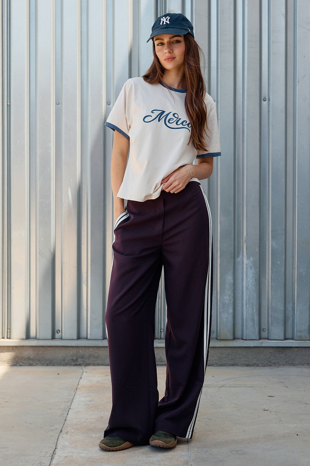 MAROON WIDE LEG PULL ON PANTS