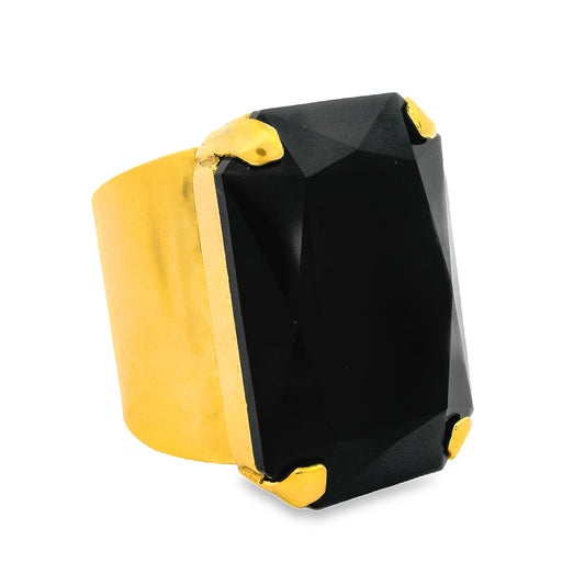 MINI SOLEIL RING IN JET BY TOVA
