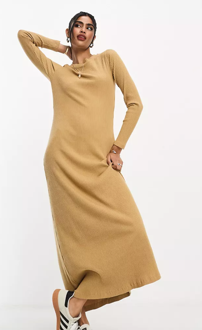 SOFT RIBBED MIDI DRESS