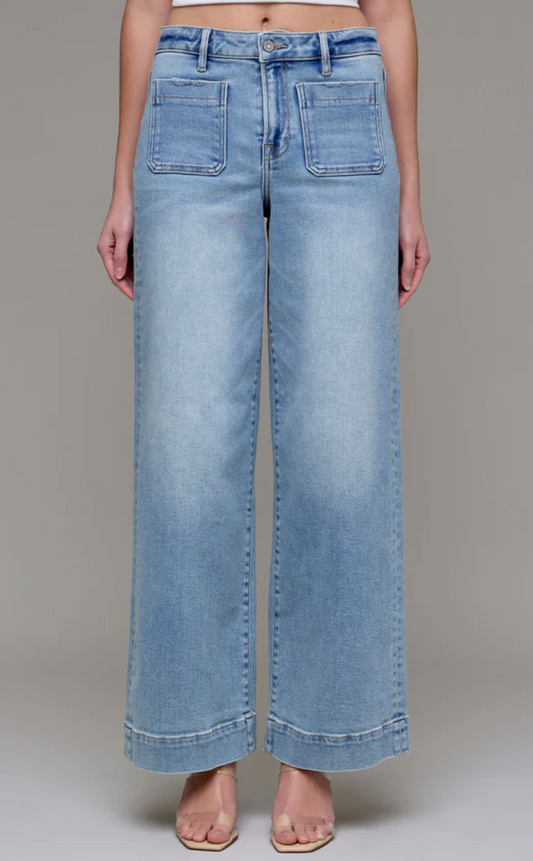 WIDE LEG FRONT POCKET JEANS BY HIDDEN
