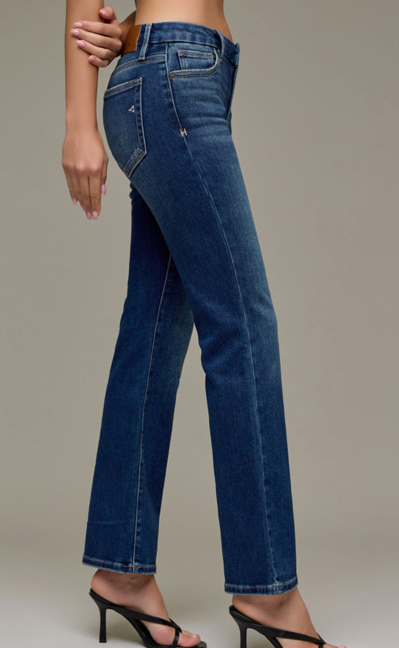 RYAN DARK WASH MID RISE BOOT CUT JEANS BY HIDDEN