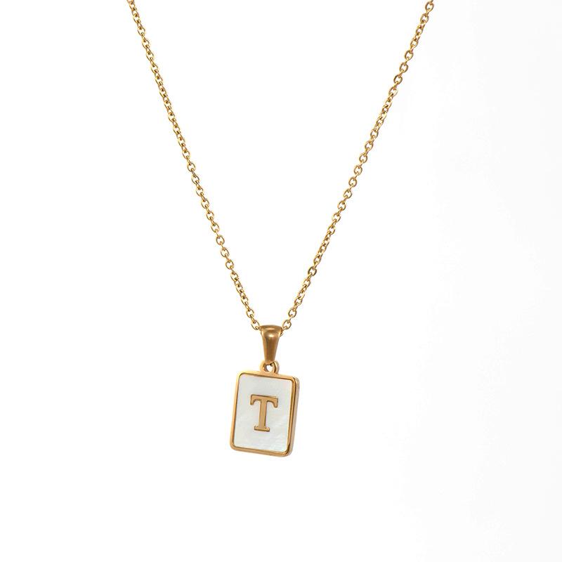 SQUARE INITIAL GOLD NECKLACES