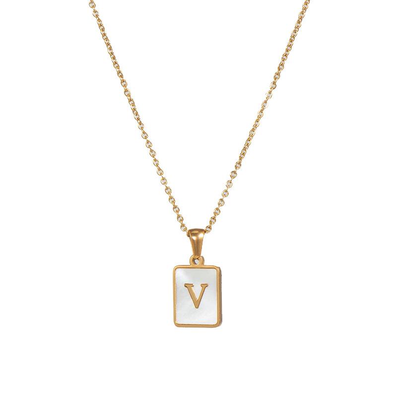 SQUARE INITIAL GOLD NECKLACES