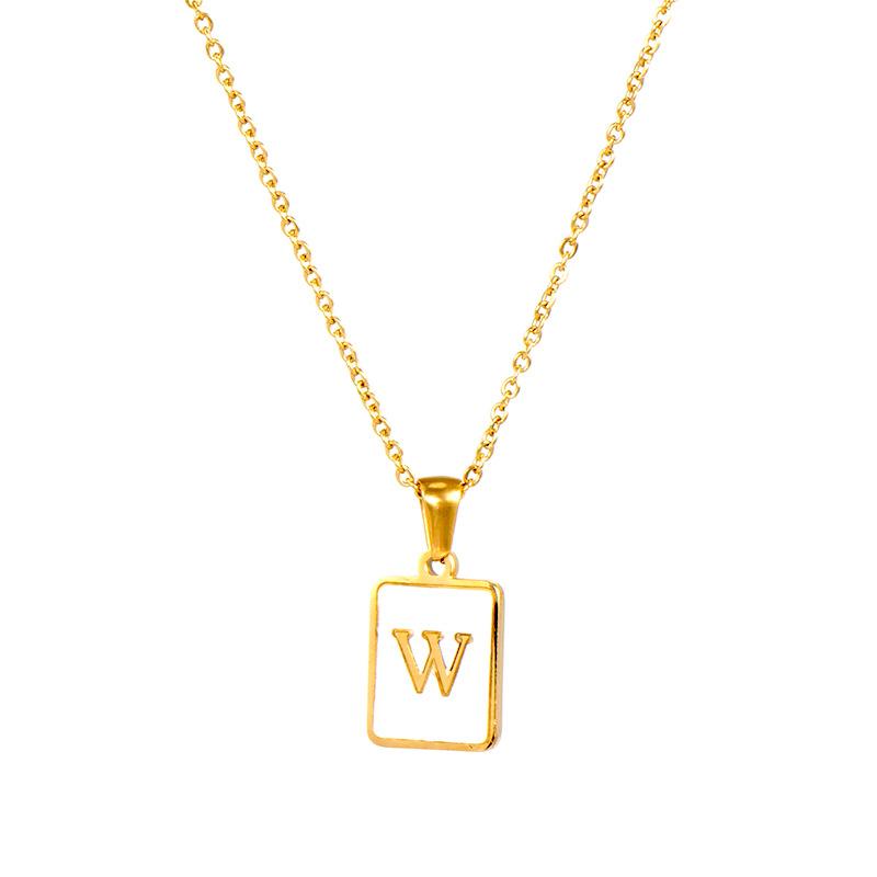 SQUARE INITIAL GOLD NECKLACES