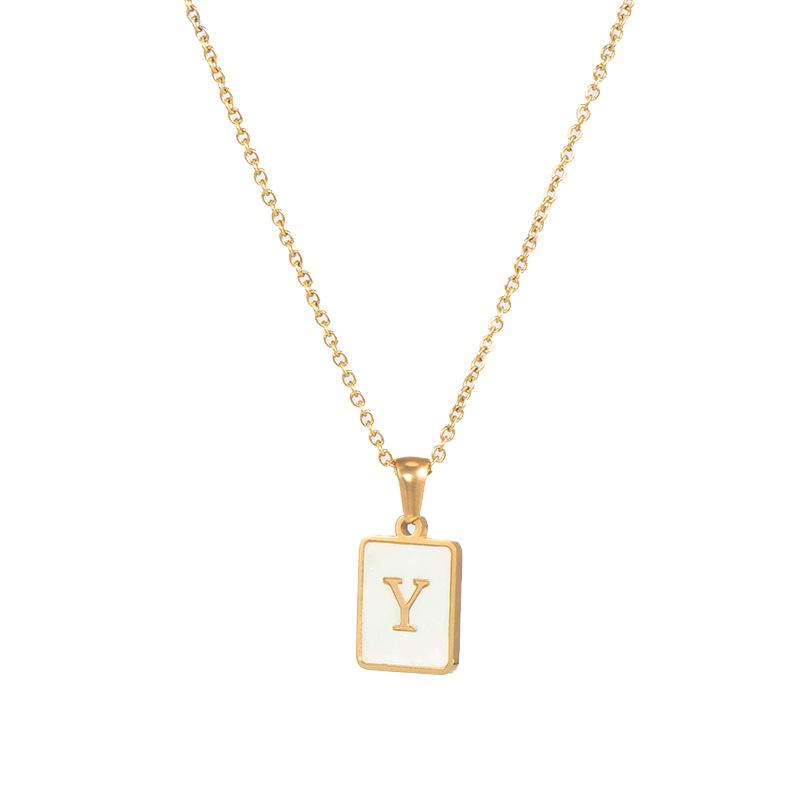 SQUARE INITIAL GOLD NECKLACES