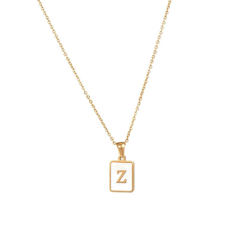 SQUARE INITIAL GOLD NECKLACES