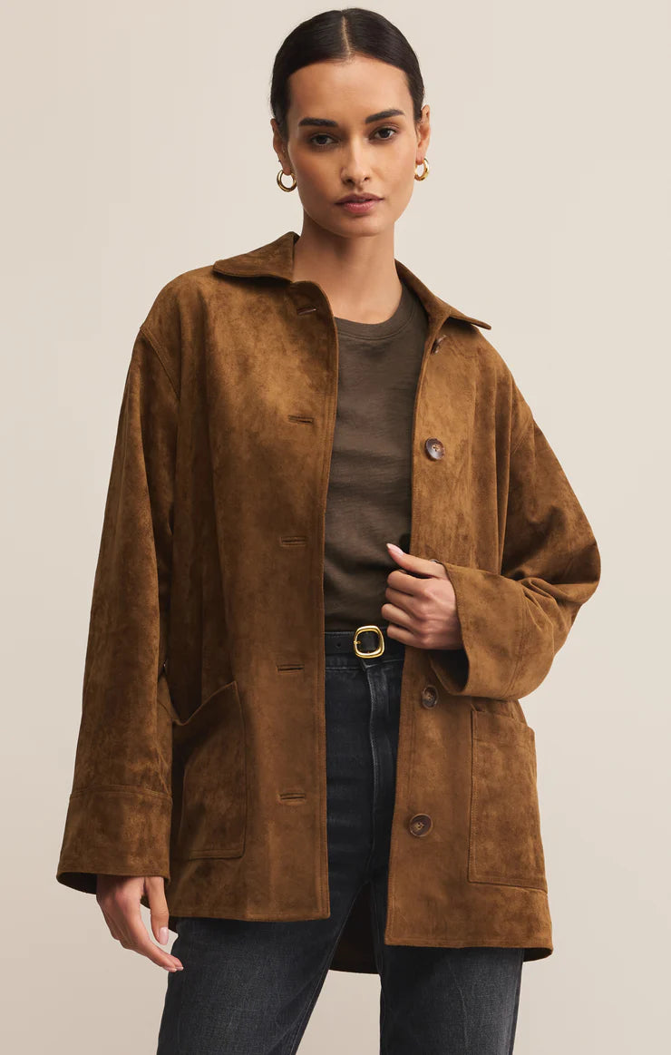 DECKER FAUX SUEDE CHORE JACKET BY Z SUPPLY