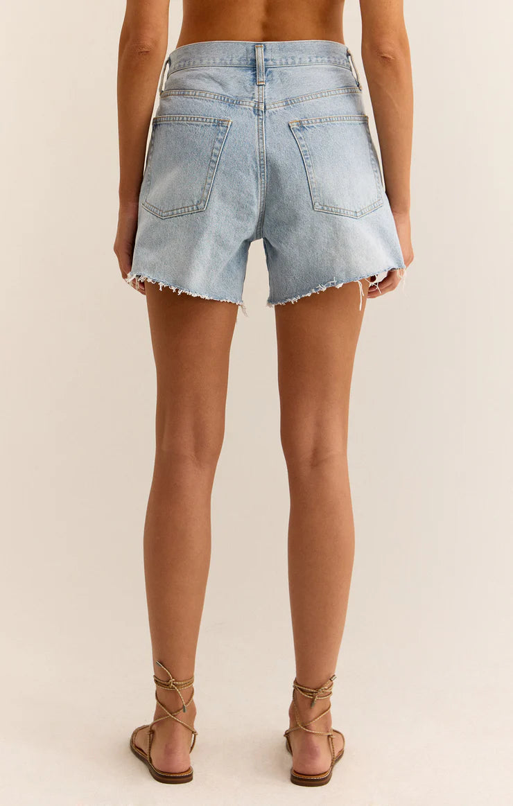 EVERYDAY HI-RISE DENIM SHORTS IN SUN BLEACHED INDIGO BY Z SUPPLY