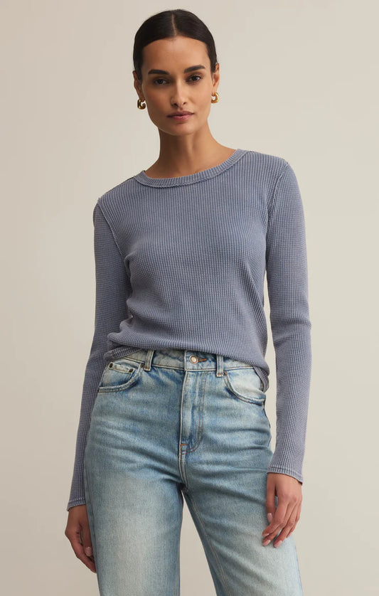 ARLET MINI THERMAL TOP IN STORM CLOUD BY Z SUPPLY