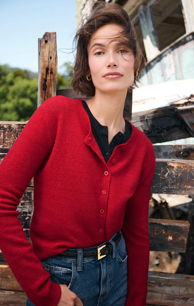 OUTLOOK CARDIGAN IN HAUTE RED BY Z SUPPLY