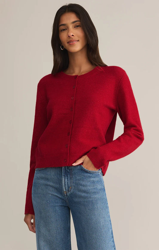 OUTLOOK CARDIGAN IN HAUTE RED BY Z SUPPLY