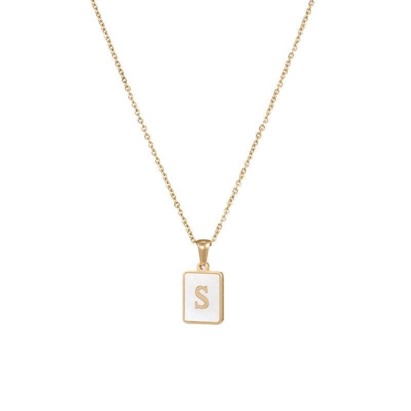 SQUARE INITIAL GOLD NECKLACES