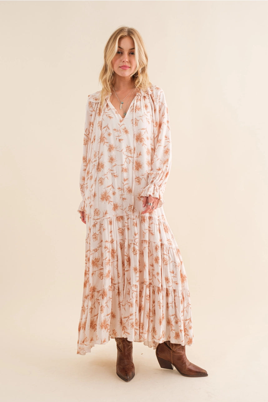 FLORAL PRINT MAXI DRESS