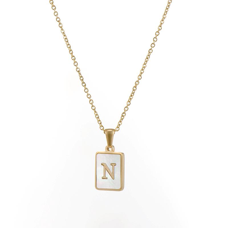 SQUARE INITIAL GOLD NECKLACES