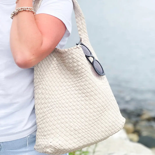 VEGAN WOVEN TOTE - 3 COLORS