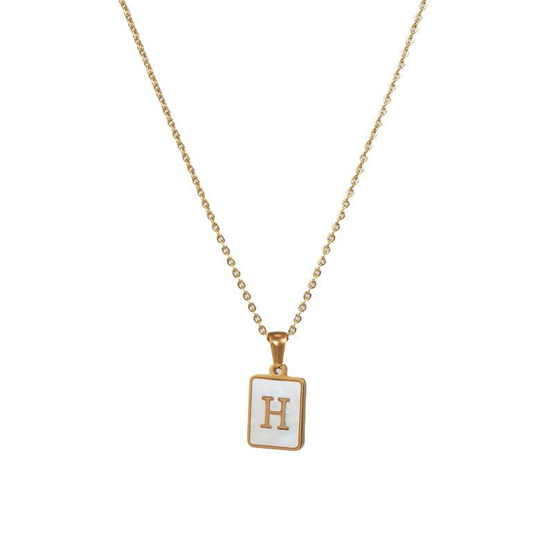 SQUARE INITIAL GOLD NECKLACES