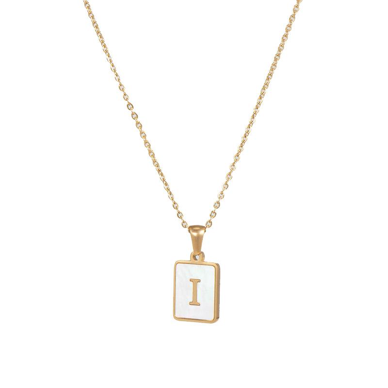 SQUARE INITIAL GOLD NECKLACES