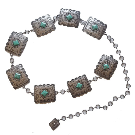 WESTERN SILVER AND TURQUOISE BELT
