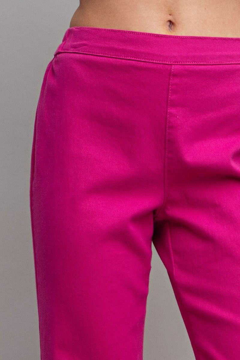 STRETCH TWILL FLARED LEGGED PANTS - 2 COLORS