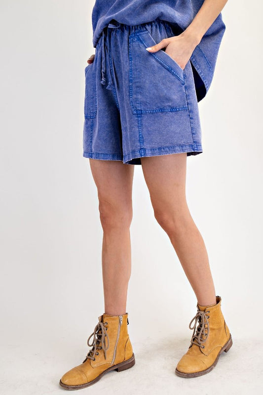MINERAL WASHED SHORTS