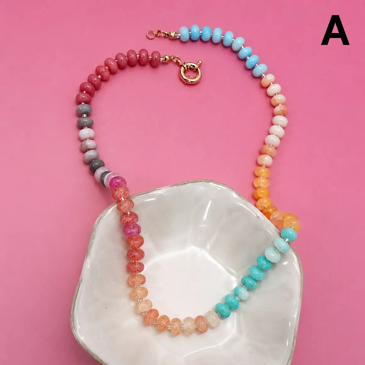 NATURAL STONE NECKLACE - 3 COLORS