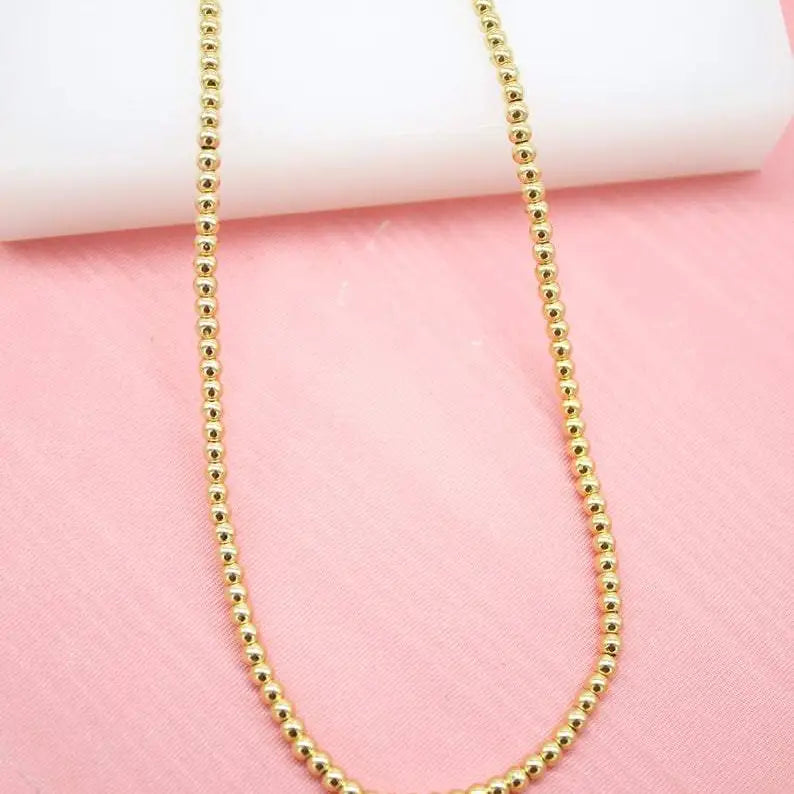 GOLD BEAD NECKLACE - 2 SIZES