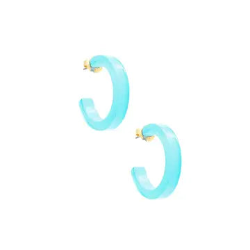 SMALL RESIN OPEN HOOP EARRINGS - MULTIPLE COLORS