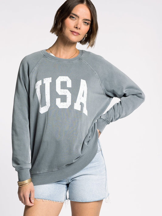 USA HANGOUT SWEATSHIRT IN STORMY WEATHER