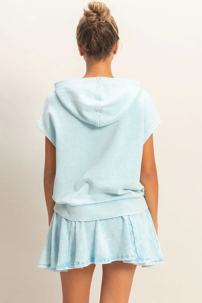 ACID WASH SLEEVELESS HOODIE - 3 COLORS