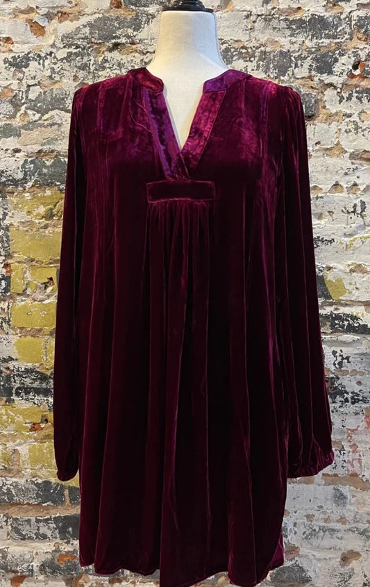 SILK VELVET TUNIC DRESS