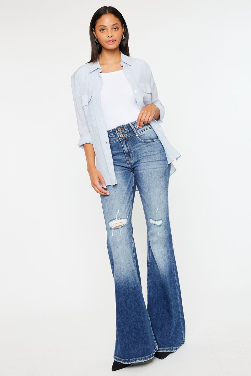 HIGH RISE SUPER FLARE JEANS BY KANCAN