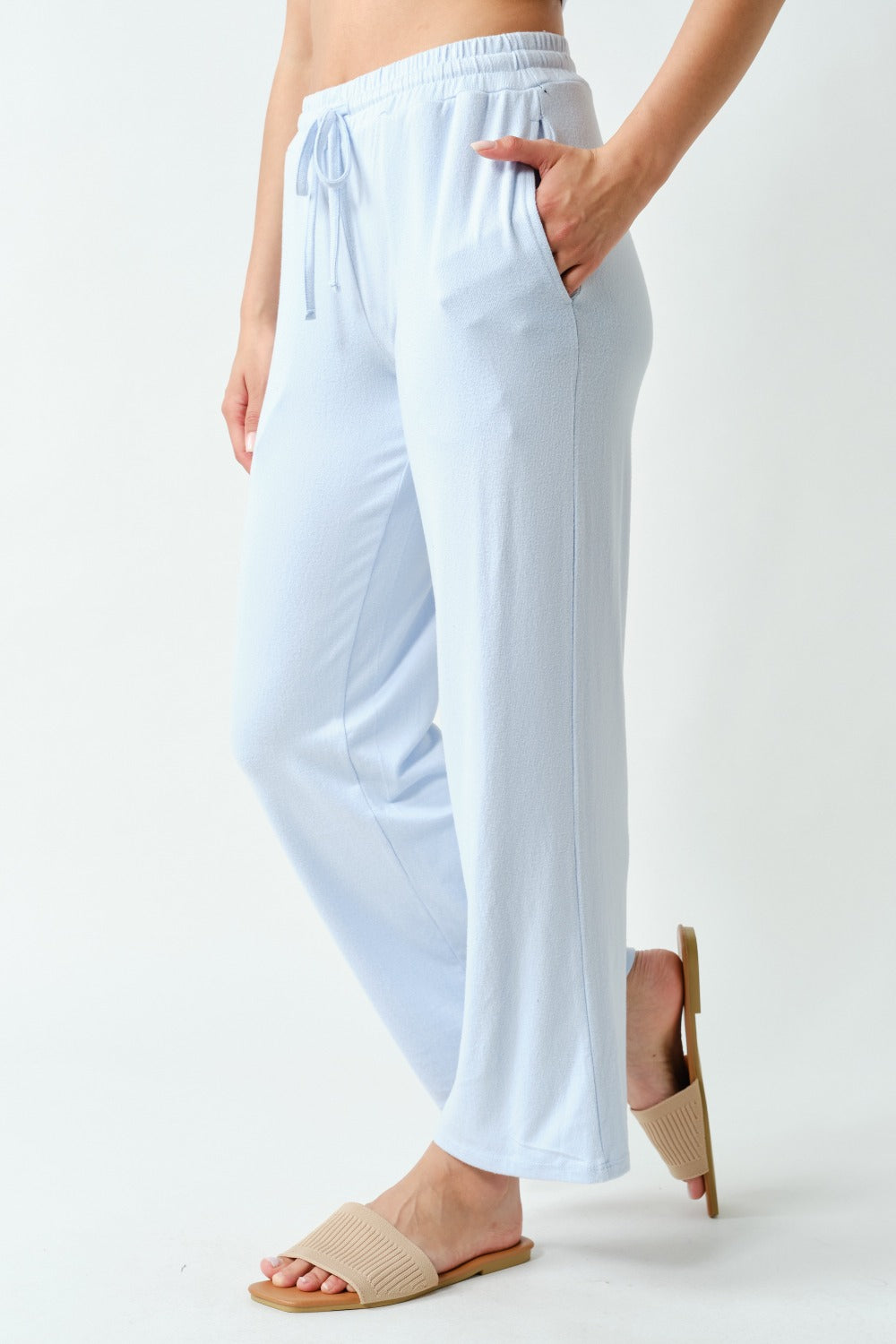 BRUSHED WIDE LEG LOUNGE PANTS