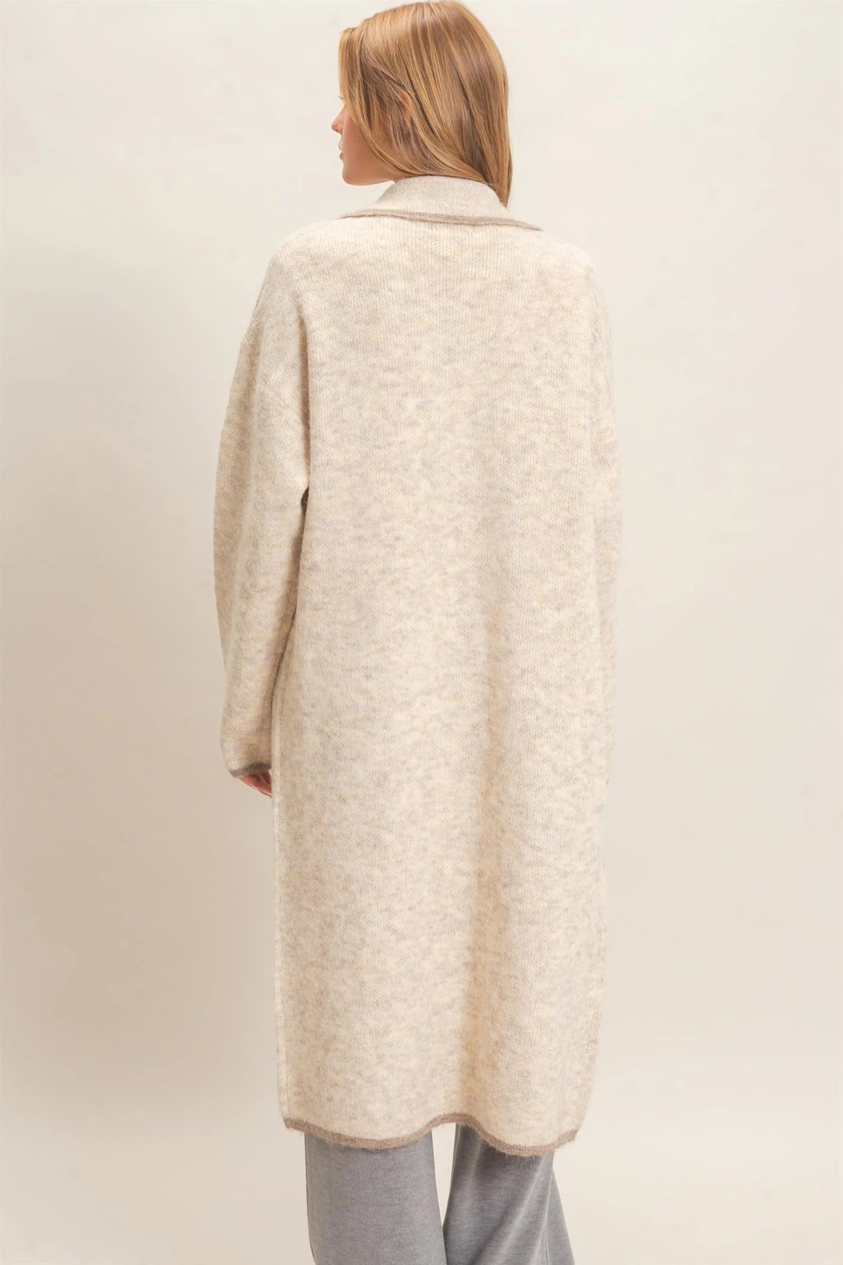 NOTCHED COLLAR COAT SWEATER