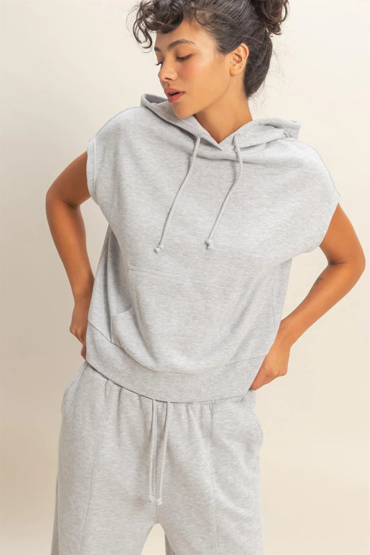 ACID WASH SLEEVELESS HOODIE - 3 COLORS