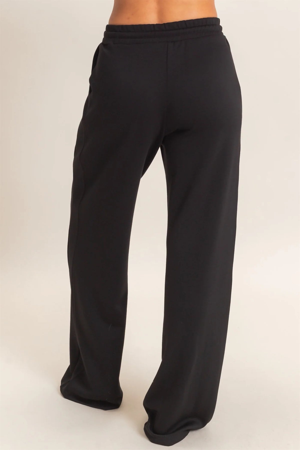 BLACK ELASTIC WAIST SWEATPANTS SUPER SOFT