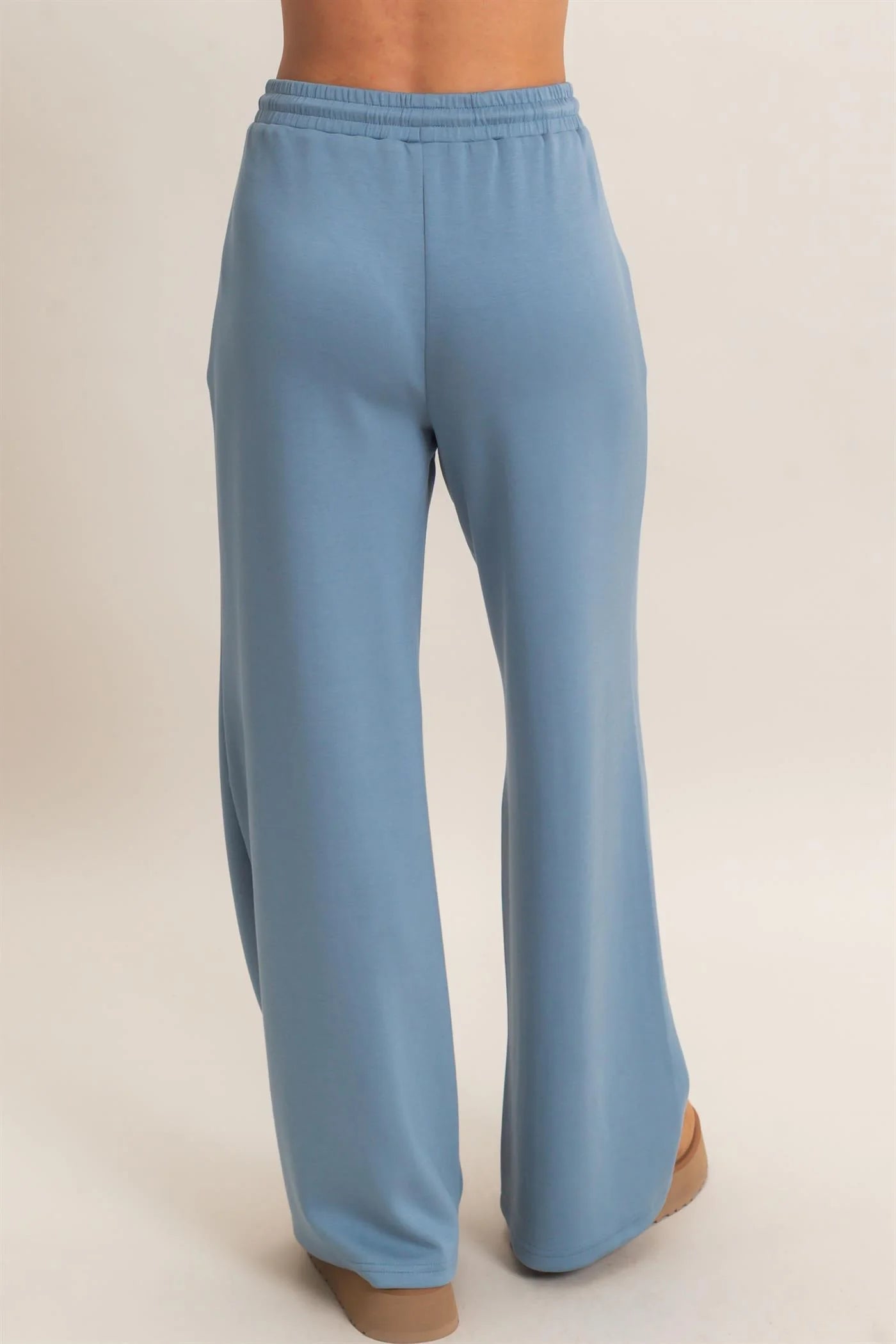 PINTUCK DRAWSTRING PANTS IN DUSTY BLUE