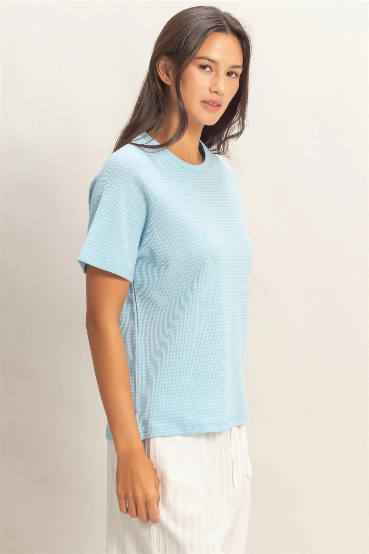 STRIPED RAGLAN SLEEVE TEE