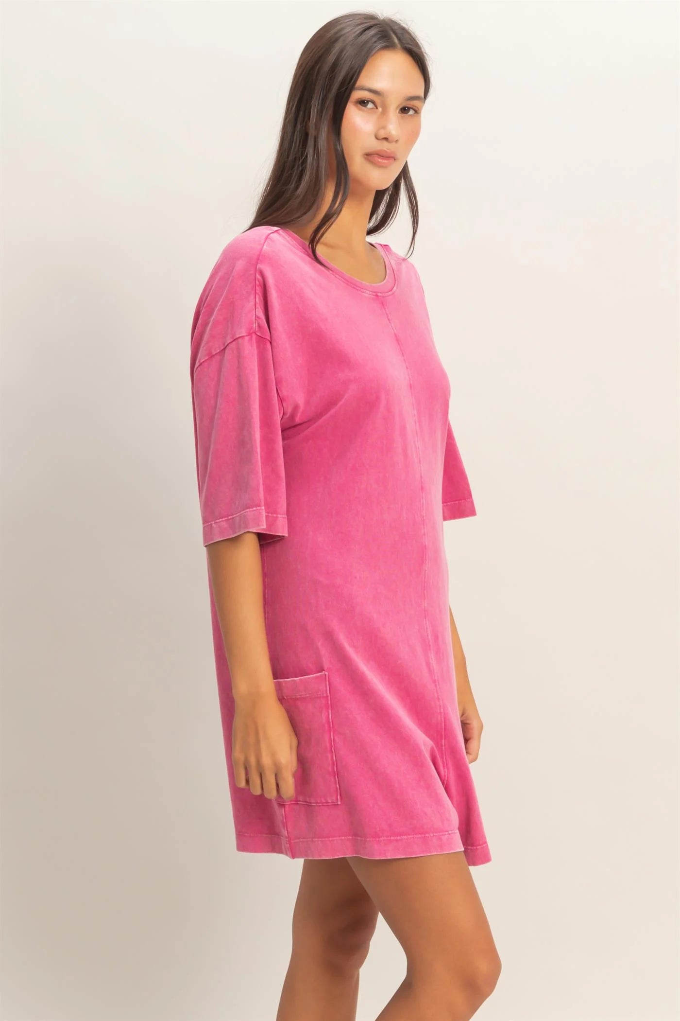MINERAL WASHED V NECK ROMPER - 2 COLORS